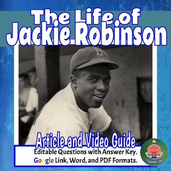 Preview of Jackie Robinson Day April 15th No Prep Lesson Reading and Video Guide