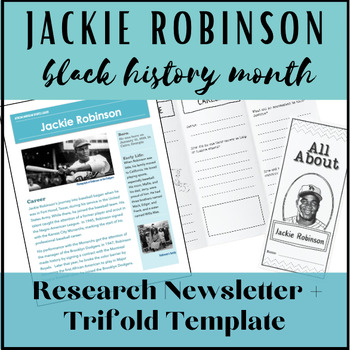 Preview of Jackie Robinson Research Reading Passage + Report Template- Black History Month
