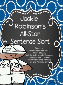 Preview of Jackie Robinson Sentence Sort