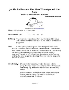Preview of Jackie Robinson - The Man Who Opened the Door Small Group Reader's Theater