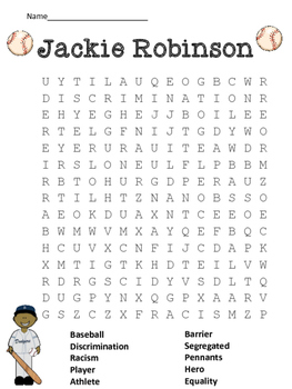 Jackie Robinson Word Search – Teacher Noire