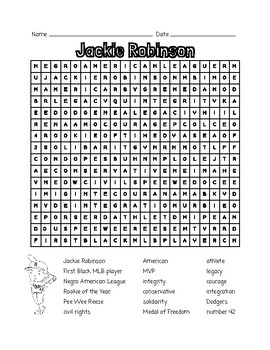 Jackie Robinson Word Search – Teacher Noire