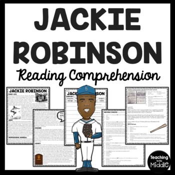 Preview of Jackie Robinson Biography Reading Comprehension Worksheet Black History