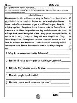 Jackie Robinson Worksheets by Teaching Second Grade