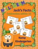 Jack's Facts Halloween Subtraction Within 10 Clip Card Mat