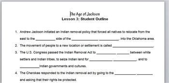 Preview of Jackson-Lesson 3 Student Outline & Key Notes/Worksheet/Printable