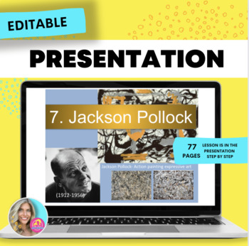 Preview of Jackson Pollock Pop art Lesson 7 -Presentation Zip file Download