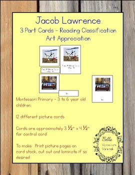 Jacob Lawrence - 3 Part Cards - Art Masterpieces by Bella Learning