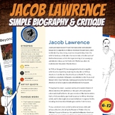 Jacob Lawrence Biography Sheet, Critique, Coloring, Middle