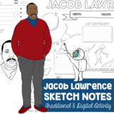 Jacob Lawrence Sketch Notes for Visual Art Worksheet - Mid