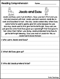 bible reading comprehension worksheets teaching resources tpt