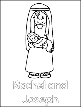 Jacob and Rachel Printable Color Sheets. Preschool Bible Study Curriculum.