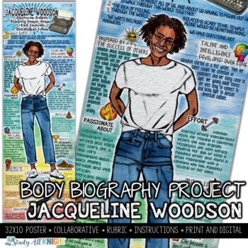 Preview of Jacqueline Woodson, Author Study, Poet, Body Biography Project