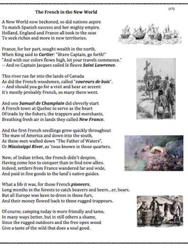 Preview of Jacques Cartier, New France (17) - poem, worksheets and puzzle
