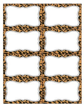 Jaguar Print Editable Labels by Enchanted in Elementary | TpT