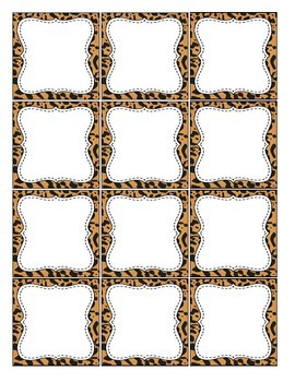 Jaguar Print Editable Labels by Enchanted in Elementary | TpT