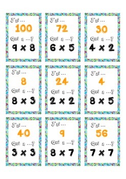 Preview of J'ai Qui a  Multiplication tables