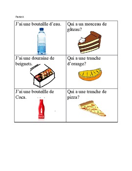 J Ai Qui A I Have Who Has Oral Communication With Food Vocab French