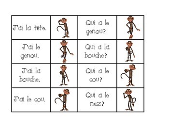 J'ai...Qui a... Les Parties du Corps Game (French) | TpT