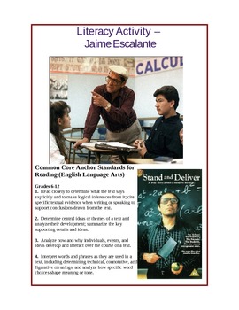 Preview of Jaime Escalante Reading Activity