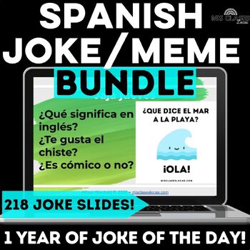 Preview of Jaja jueves BUNDLE of Spanish joke of the day warm ups Chistes, memes en español