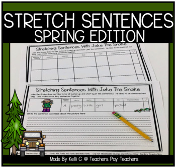 Preview of Jake The Snake Sentence Building Worksheets and Chant  Spring