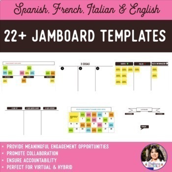 Preview of Jamboard Activity Template Bundle in Spanish, French, Italian, & English