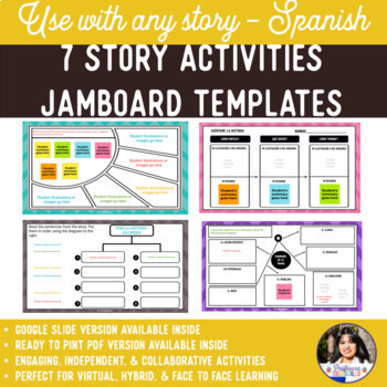 Preview of Jamboard Activity Templates for Any Spanish Story Bundle