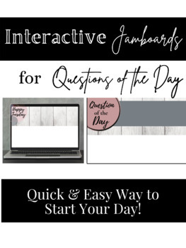 Preview of Jamboard Question of the Day Template Slides