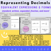Jamboard/Slides Template: DECIMALS Equivalent Expressions 