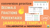 Jamboard Template- CONVERSION PRACTICE: Percentage, Fracti