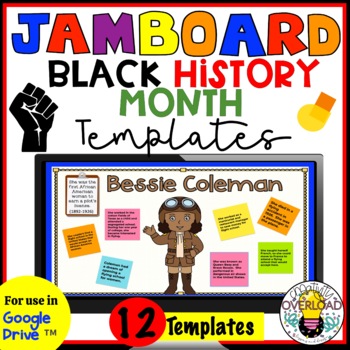 Preview of Jamboard Templates: 12 Black History Month Jamboard Templates/Google