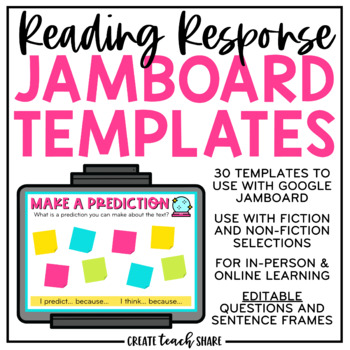 Preview of Jamboard™ Templates Reading Response | Google Activities | Fiction Nonfiction