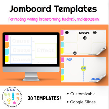 Jamboard™ Templates for Reading Writing Brainstorming Feedback and