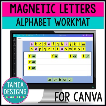 Preview of Online magnetic alphabet letters word mat for phonics & spelling