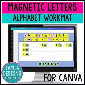 Preview of Online magnetic alphabet letters word mat for phonics & spelling in Canva