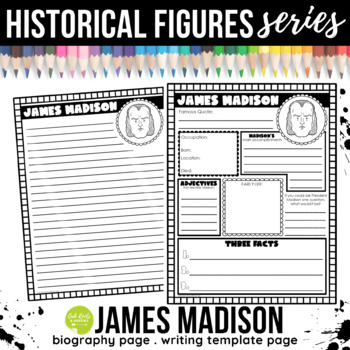 Preview of James Madison Biography Page & Writing Page Template