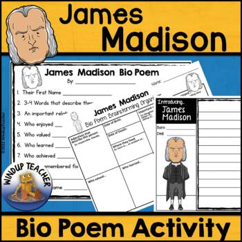 Preview of James Madison Biography Poem Activity and Writing Paper