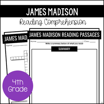 Preview of James Madison Reading Comprehension Passages | 4th - 8th | Digital & Printable