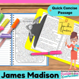 James Madison Reading Passage: Social Studies US History 4th 5th