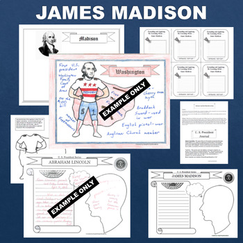 Preview of James Madison SUPERHERO Presidential Activity