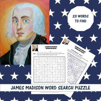 Preview of James Madison Word Search Puzzle - James Madison Word Search