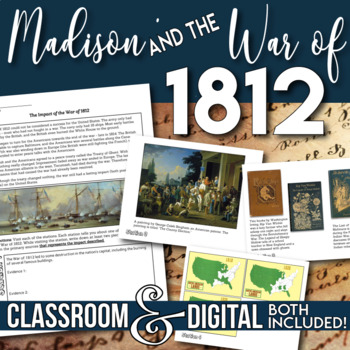 Preview of James Madison the War of 1812 Causes and Impact Stations Activity