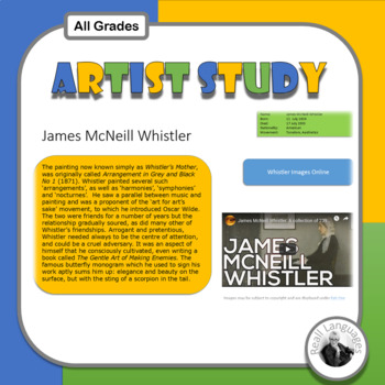 Preview of James McNeill Whistler.  Looking and Creating: activities inspired by artists