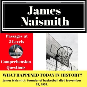 Preview of Basketball James Naismith Differentiated Reading Passage, Nov 28