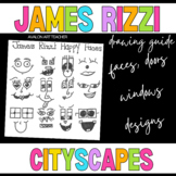 James Rizzi Cityscape Buildings Faces, Symbols, Doors and 