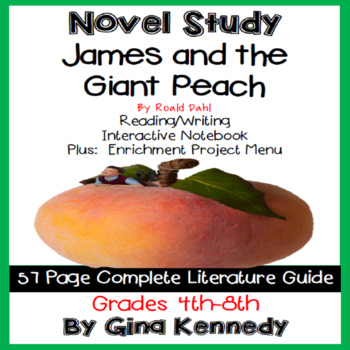 Preview of James and the Giant Peach Novel Study & Projects Menu; Plus Digital Option