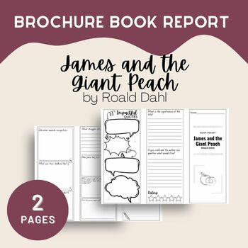 Preview of James and the Giant Peach Book Report Brochure, PDF, 2 Pages