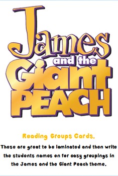 Preview of James and the Giant Peach Grouping Cards