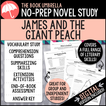 Preview of James and the Giant Peach Novel Study { Print & Digital }